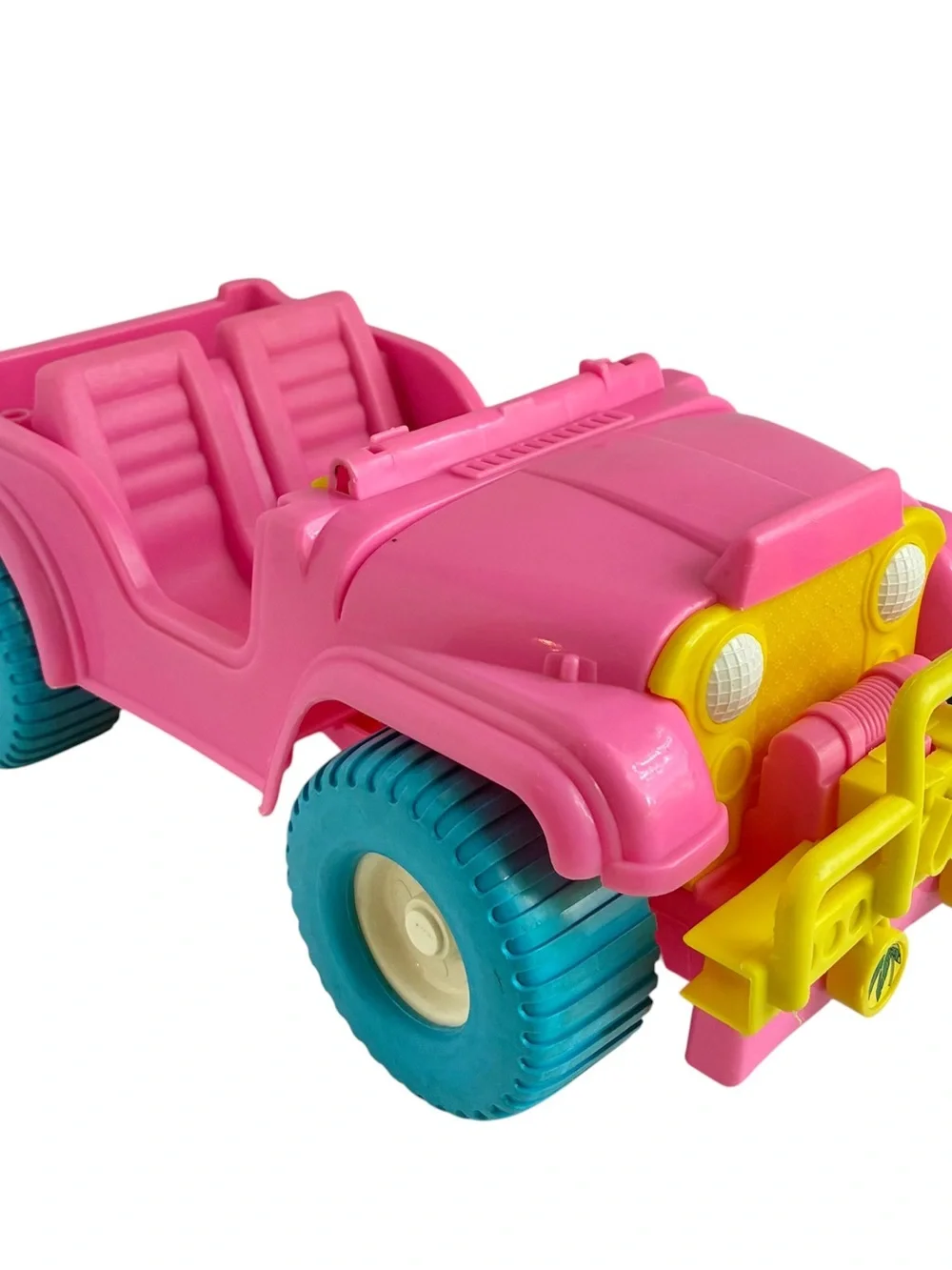 Vintage 1987 Mattel Barbie Beach Jeep Pink Blue White Yellow